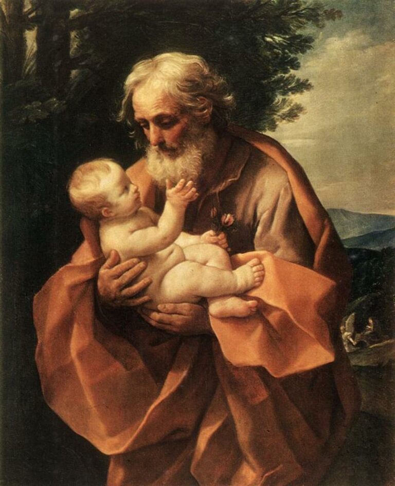 Św. Józef z Dzieciątkiem Jezus. Obraz Guido Reni, ok. 1635.